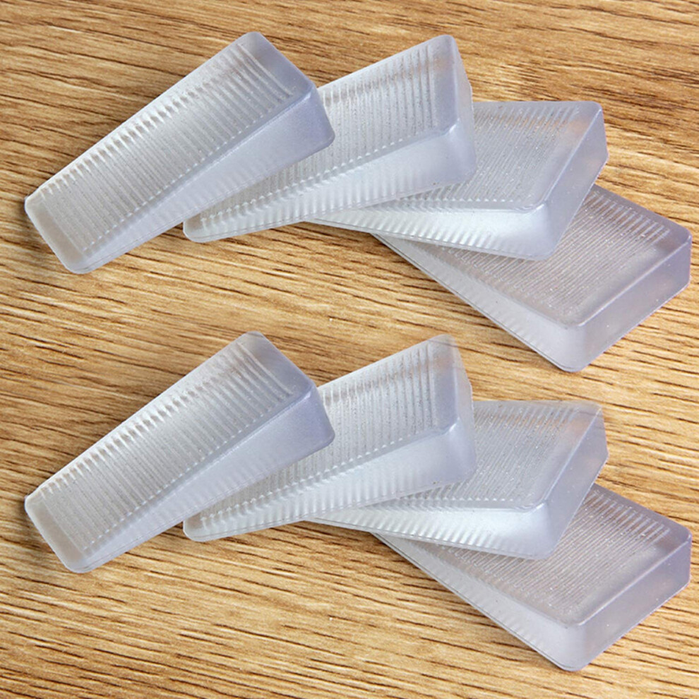 8 Pcs Plastic Clear Table Shims, Level Wedge Shims For Door Stops, Uneven Floors, Stoppers, Leveling & Fixing Wobbly Furniture, Have Extreme Weight 783914294979