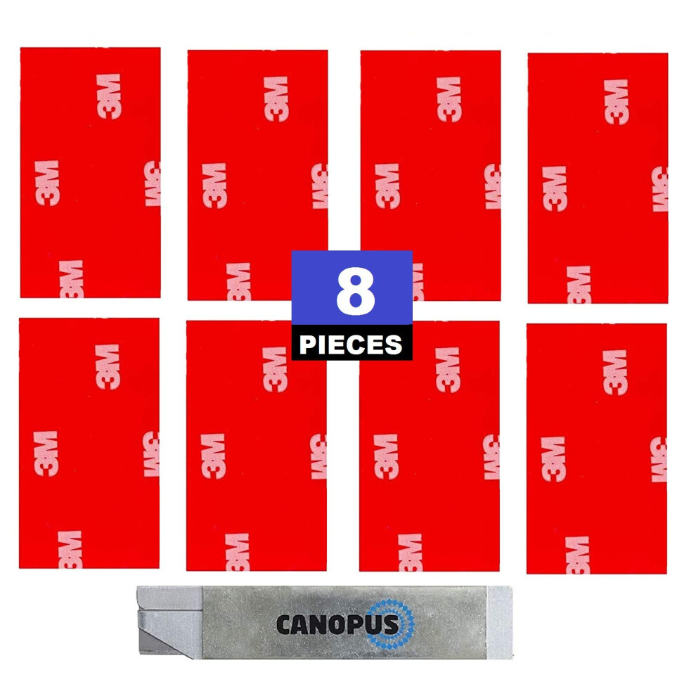 Waterproof 3M Double Sided Pads, 8 PCs (25mm x 50mm), Heavy Duty Sticky pads, Ideal for Home and Car Surface, Dark Grey