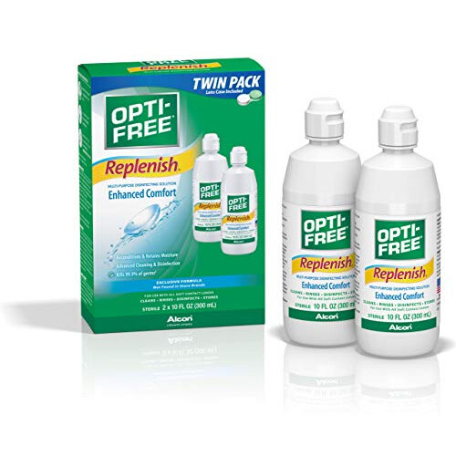 Replenish Multi-Purpose Disinfecting Solution with Lens Case, Twin Pack, 10-Ounces Each