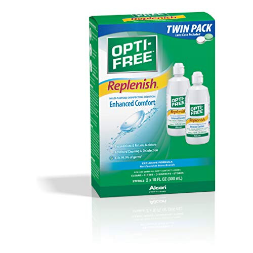 Replenish Multi-Purpose Disinfecting Solution with Lens Case, Twin Pack, 10-Ounces Each 2