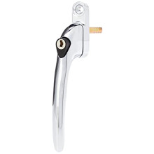 P-YWHLCK40N-PC Universal Window Handles, fits Right or Left Handed windows, 40mm spindle, Lockable, Visi Packed, suitable for PVCu windows, Polished