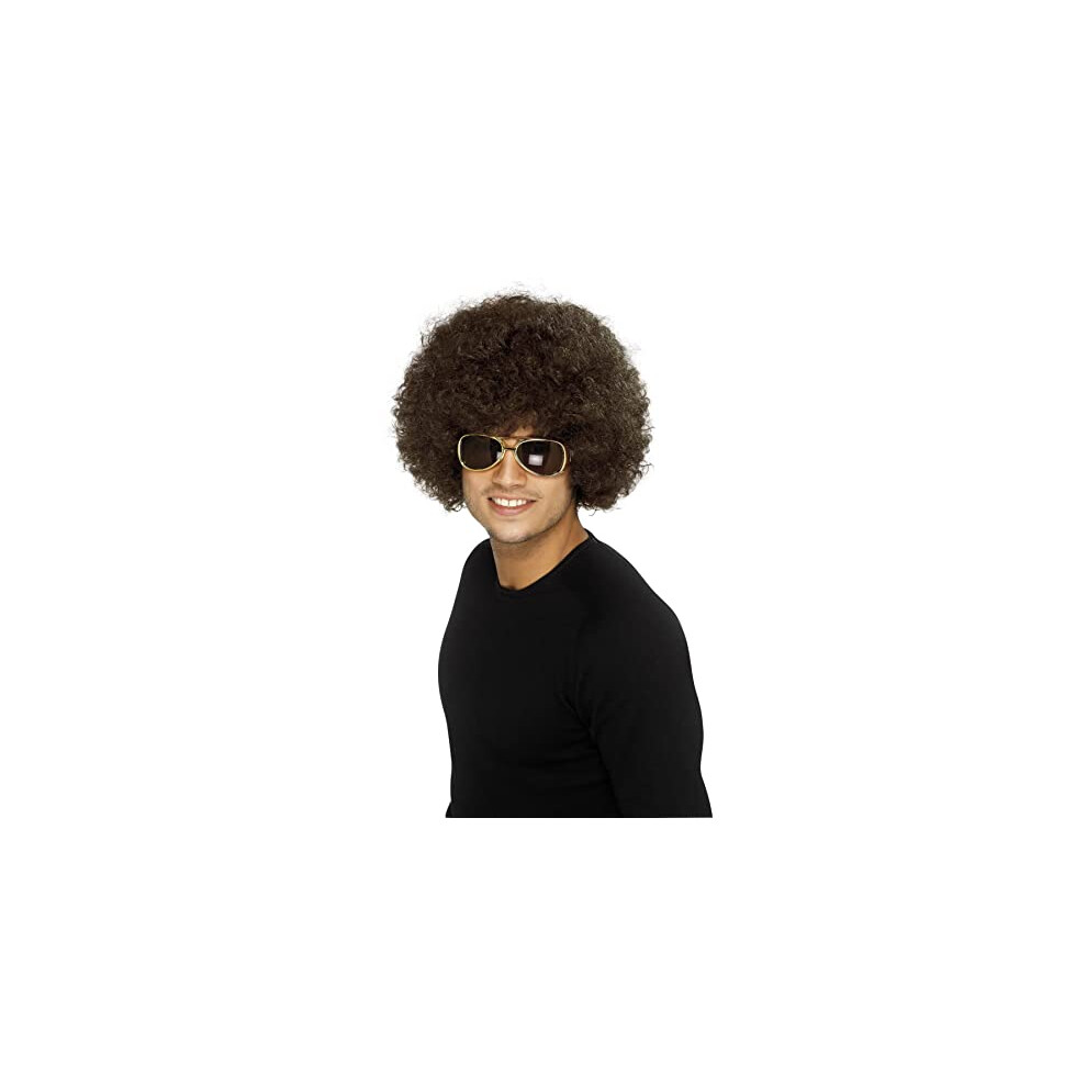 70's Funky Afro Wig - Brown(Size: One size)