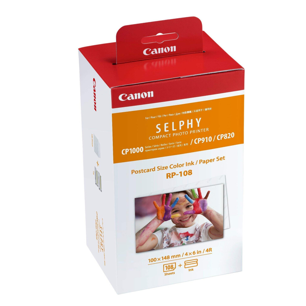 Paper For SELPHY CP1500 - RP-108 Genuine Canon Ink + Paper Set (100 X 148mm) 108 Sheets, Also Compatible With CP1300, CP1200