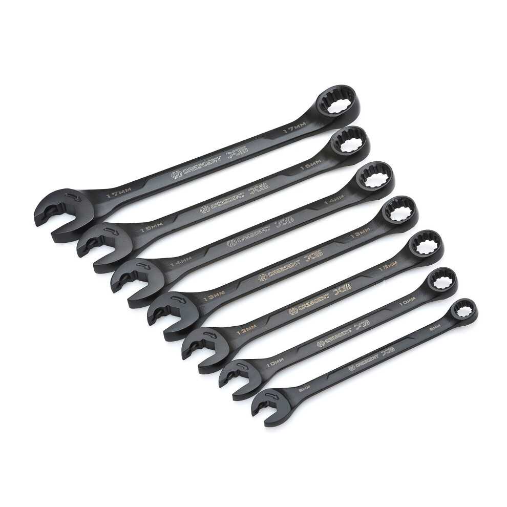 CX6RWM7 7 Piece x6 Combination Wrench Set With Ratcheting Open-End And Static Box-End, Metric, 8-17mm