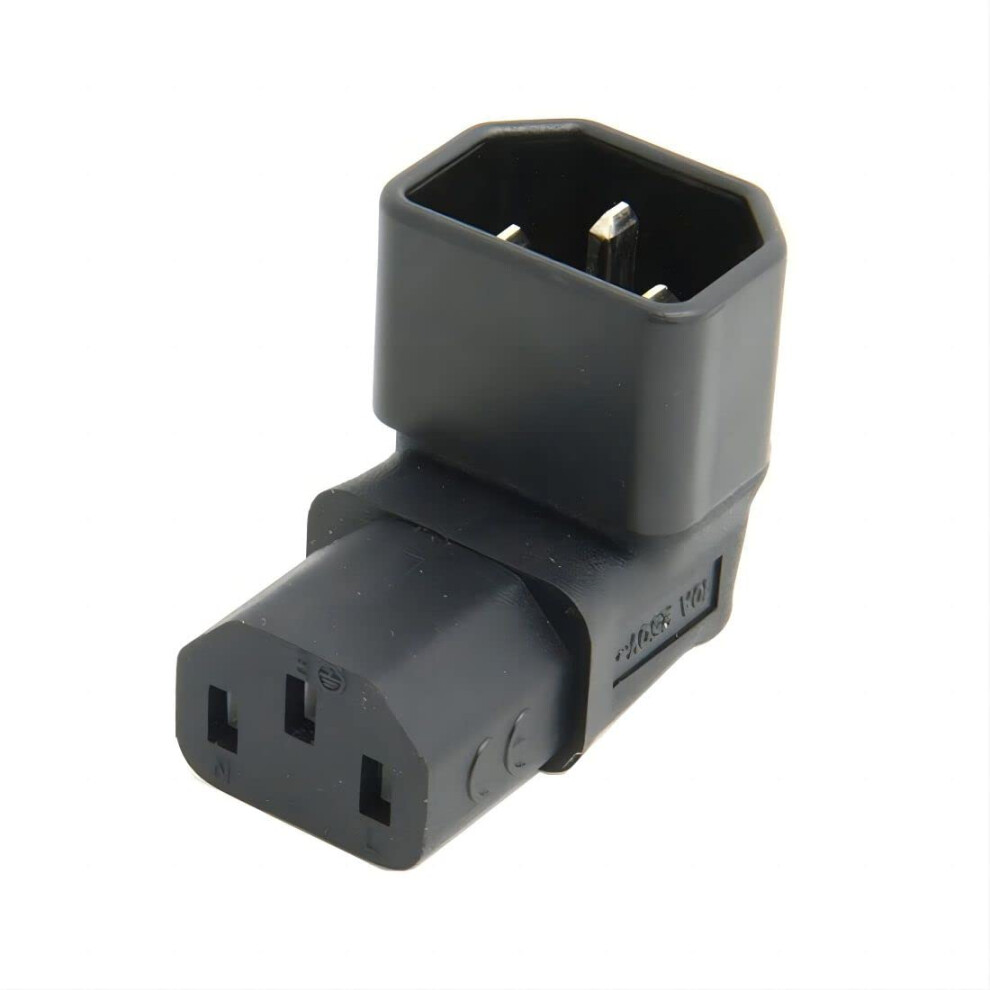 Cy Viec Male C14 To 90 Degree Down Right Angled Iec Female C13 Power Extension Adapter 702380049951