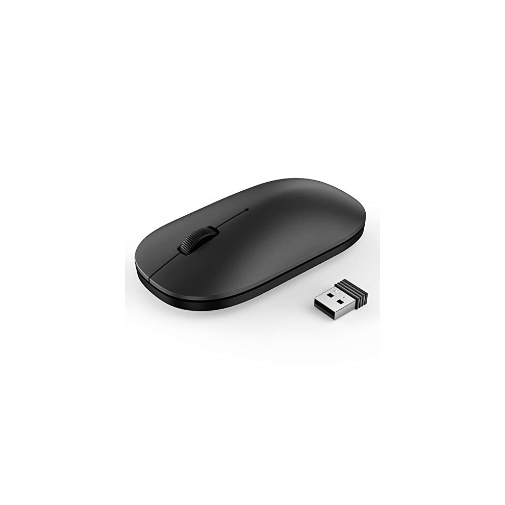 Slim Wireless Mouse, USB Mouse, 2.4G Silent Cordless Mouse With 3 Adjustable DPI Levels up to 3200 DPI, Quiet Mouse for Laptop, Windows, Linux, Chrome