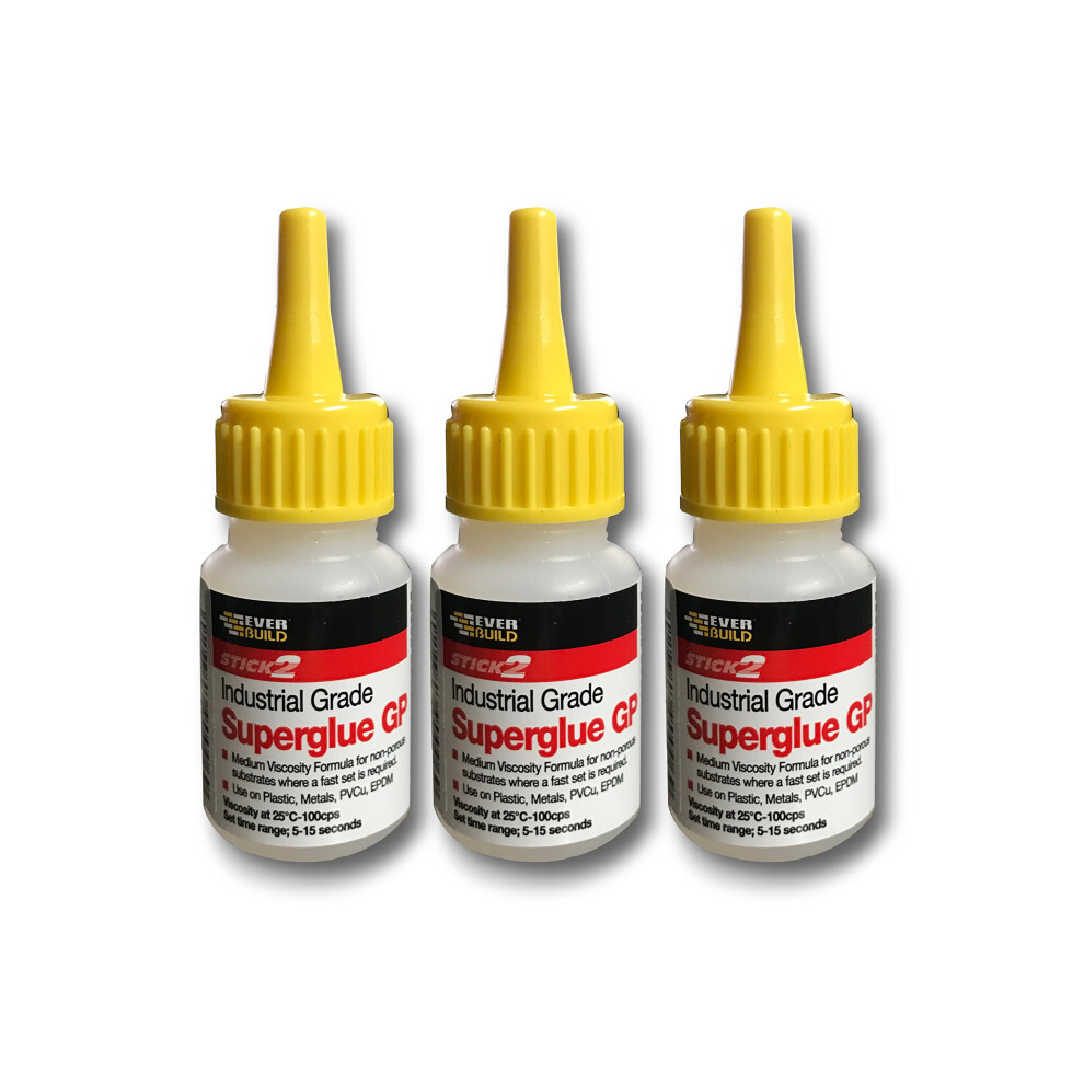 3 X Everbuild CYN20 20g General Purpose Industrial Superglue