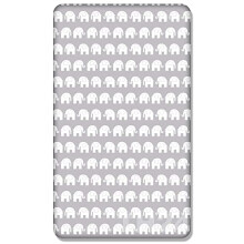100% Cotton 160x80cm Cot Sheets With Printed Design for Baby Junior Travel Cot Bedding Cotbed Sheet Toddler Bed (Elephants Grey)