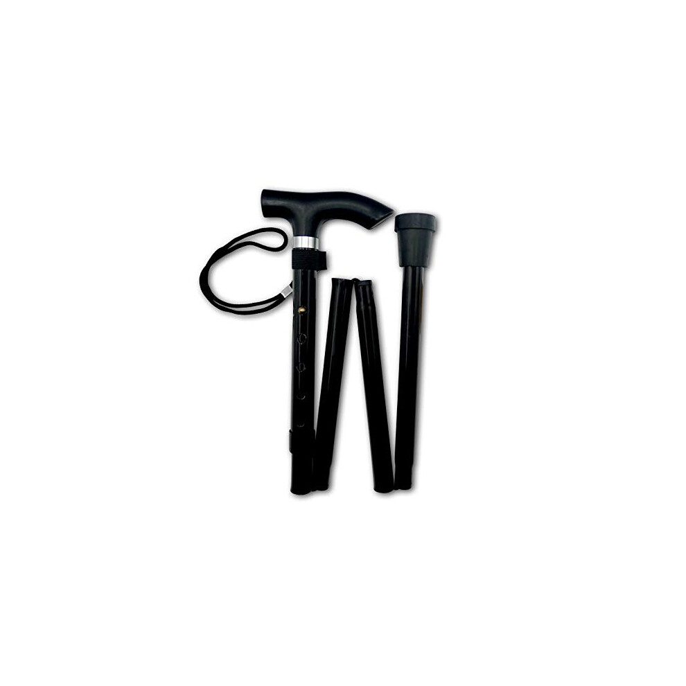 Life Black Healthcare Walking Stick, Flexible And Durable Walking Aid, Collapsible Walking Stick And Mobility Aid, Adjustable From 33-37 Inches,