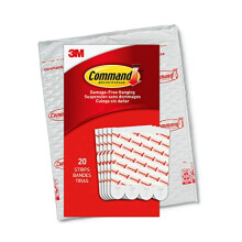 Large Refill, Damage Free Hanging Wall Adhesive Strips for Large Indoor Wall Hooks, No Tools Removable Adhesive Strips for Christmas Hooks, 20 White