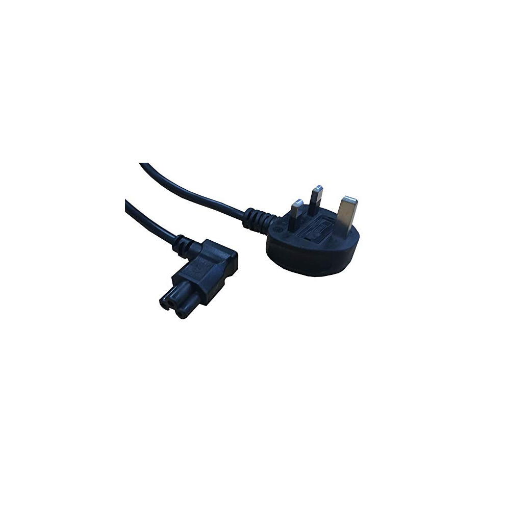3M C5 Clover Cloverleaf 90 Degree Angled Mains Cable Lead To Uk Plug Black 5060507534403