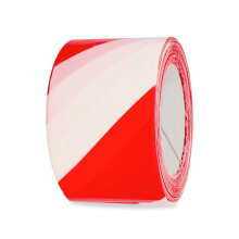 522 23922 Delimit Tape-70 mm x 200 m, Cordon Beacon Warning Marker, White/Red