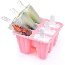 Ice Lolly Moulds Silicone 6 Pieces Reusable Popsicle Mold Easy to Remove Ice Lolly Maker Ice Pop Mould BPA Free and FDA Approved