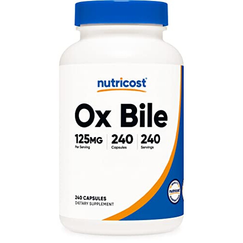 Nutricost, Bile de Bœuf, 125 mg, 240 Gélules