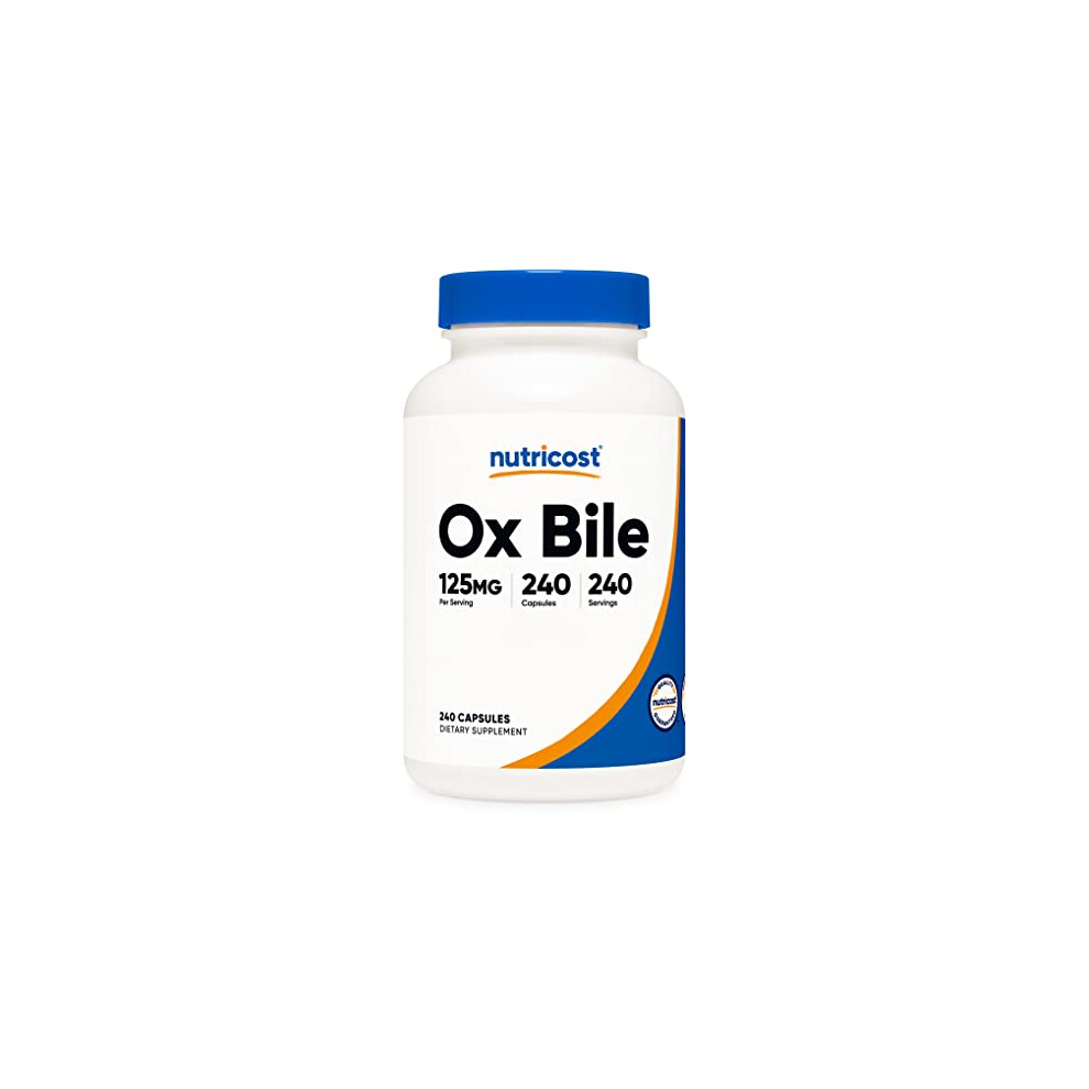 Nutricost Ox Bile Capsules 125Mg, 240 Capsules - Non-Gmo