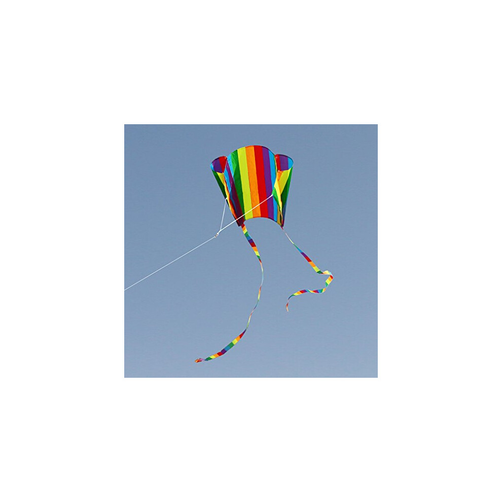 Rainbow Kite, Kids Colorful Pocket Kite Toys, Outdoor Sport Single Line Flying Kites for Children and Adult, Easy Flyer with String (Stripe)