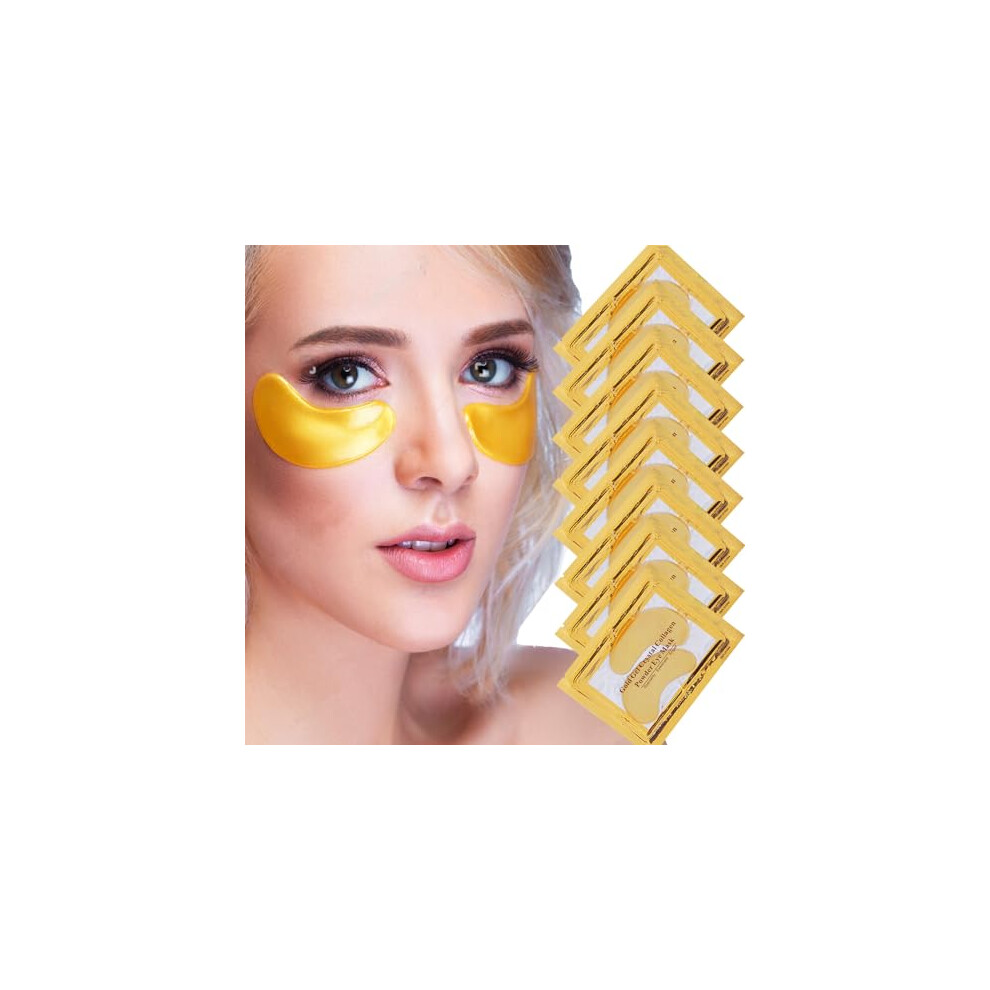 Jiasoval Gold/Dark 24K Under Eye Treatment Masks, 20 Pairs Natural Gel Collagen Under Eye Patches, Eye Mask For Circles, Remove Eye Bags & Puffy Eyes,