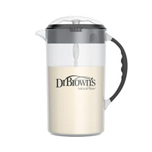 Baby Formula Mixing Pitcher with Adjustable Stopper, Locking Lid, & No Drip Spout, 32oz, BPA Free, Black