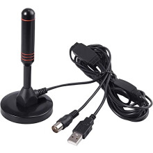 High Gain Freeview TV Aerial with Magnetic Base - Portable Indoor/Outdoor DVB-T/DAB Antenna, 30dBi, USB TV Tuners Compatible