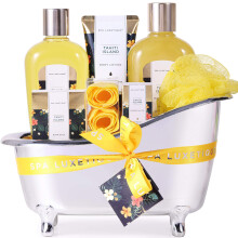 Gift Sets for Women-Spa Luxetique Spa Gift Set,8pcs Tahiti Island Bath Sets with Essential Oil, Bath Bombs,Pamper Gifts for Women,Gifts for