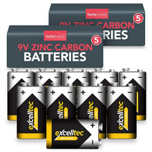 10pk Excelltec PP3 9V Battery Heavy Duty | 9V Batteries | Square Battery for Smoke Alarm Battery 9V | 9 Volt Batteries for Smoke Alarm, Fire Alarm