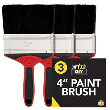 3pk 4 Inch Paint Brush for Interior and Exterior Painting | Large Paint Brush | Ideal As Fence Paint Brush, Decking Paint Brush, Decking Brush, Wood