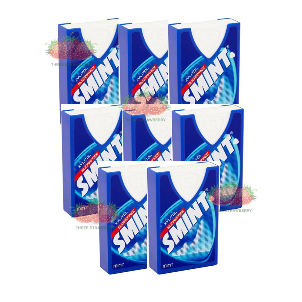 Three Strawberry Ltd Smint Mint Sugar Free Mints 8G (Pack Of 8)