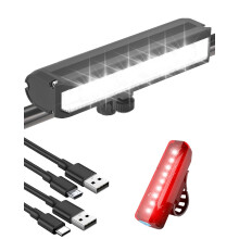 Bike Lights Front and Back 9000 Lumens Super Bright 8 Hours Running Time 5+5 Modes Bike Lights IPX5 Waterproof Rechargeable Bike Lights Set 6 LED