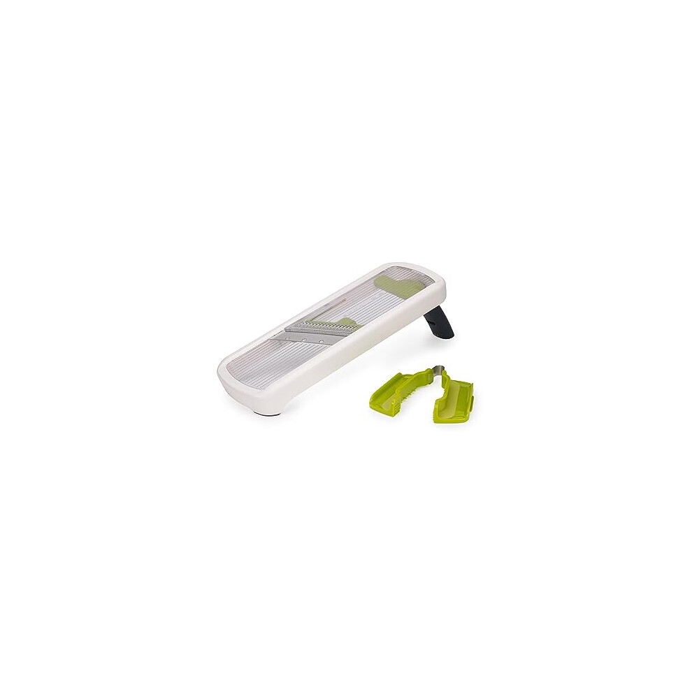 Joseph Joseph Multi-Grip Kitchen Mandoline, Adjustable Fruit And Vegetable Slicer, 3-Slice & 2-Julienne Thickness, With Precision Food Grip, White
