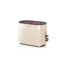 MyMoment Delight TAT2M127GB 2 Slot Stainless Steel Toaster with integrated warming rack, variable browning including defrost & warming 950W - Cream