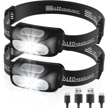 Head Torch, Ultra-Light Rechargeable LED Headlamp with White Red Light, IPX4 Waterproof & 5 Modes Adjustable Headlamp for Adults & Kids, 200 Lumen