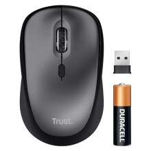 Yuki Silent Wireless Mouse 25335 - Ambidextrous, 800-1600 DPI, Battery Included, 83% Recycled Materials, Quiet with Storable USB Micro Receiver