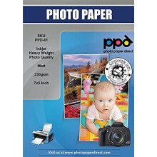 40 Sheets 7x5 Inkjet Matt Photo Paper 230gsm Super Heavy Instant Dry Low Glare PPD-61-40