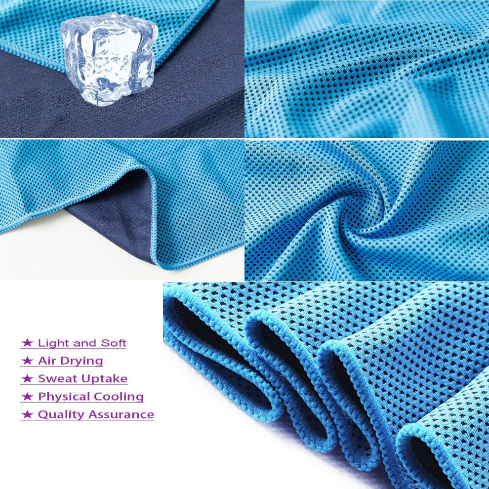 Cooling Hoodie Towels For Neck & Face - Microfiber Cooling Neck Wraps For Sports, Running & Hot Weather