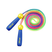 Rainbow Skipping Rope Kids, Adjustable Skipping Ropes for Children, Wooden Handle Skipping Rope for Boys/Girls, Exercise Jump Rope Kid, Blue &