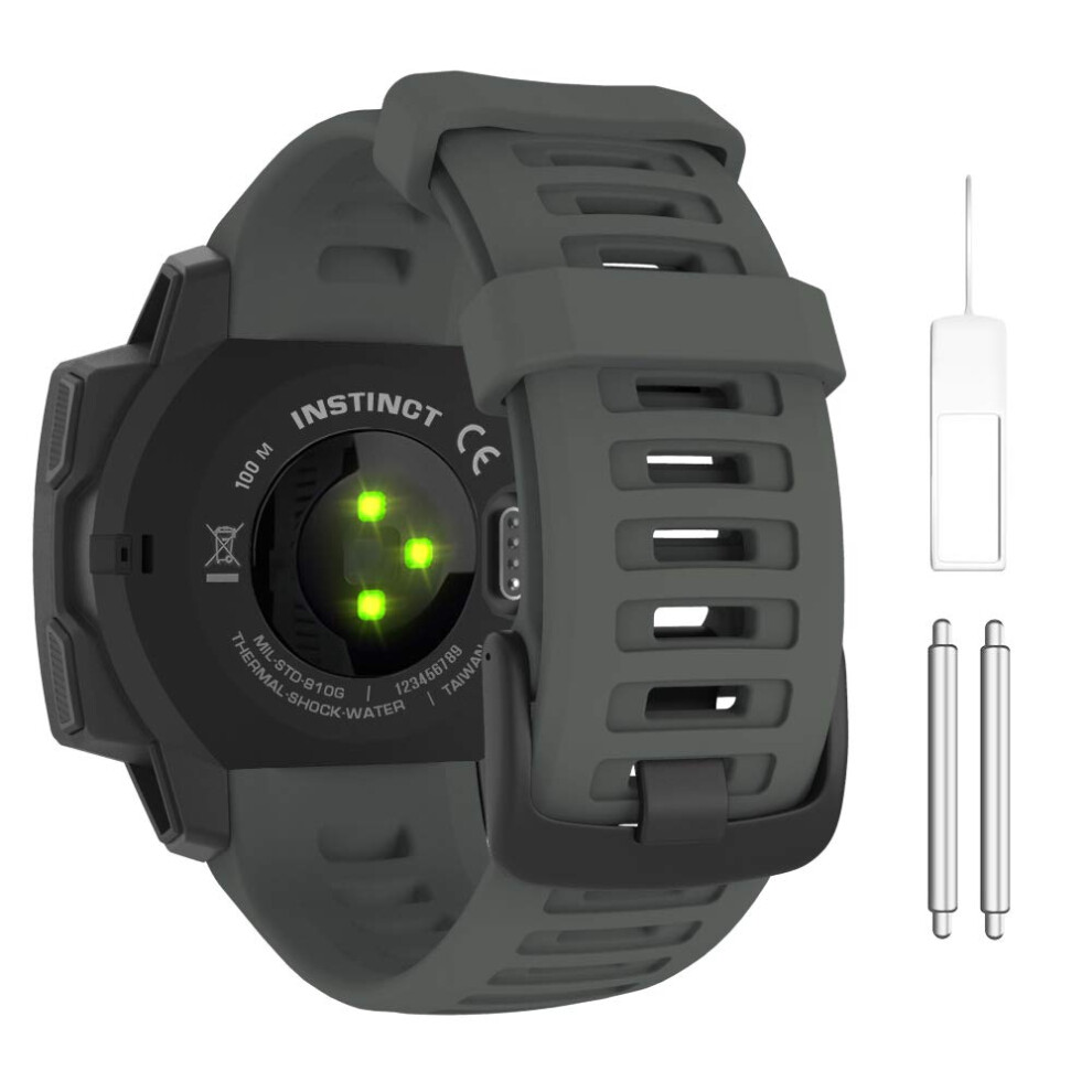 Strap Compatible with Garmin Instinct/Instinct Solar/Tactical/Instinct 2 GPS Smartwatch, 22mm Soft Silicone Sport Replacement Watch Band Wristband,