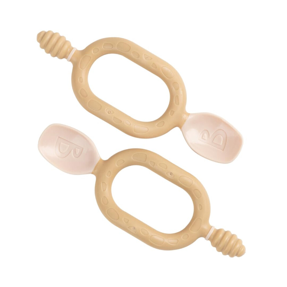 Weaning Spoons 2 Pack - Baby Led Weaning Spoon For Self Feeding, Dual-Ended Cutlery For Oral Sensory Development And Teething Gums - Ergonomic 2 Bibado
