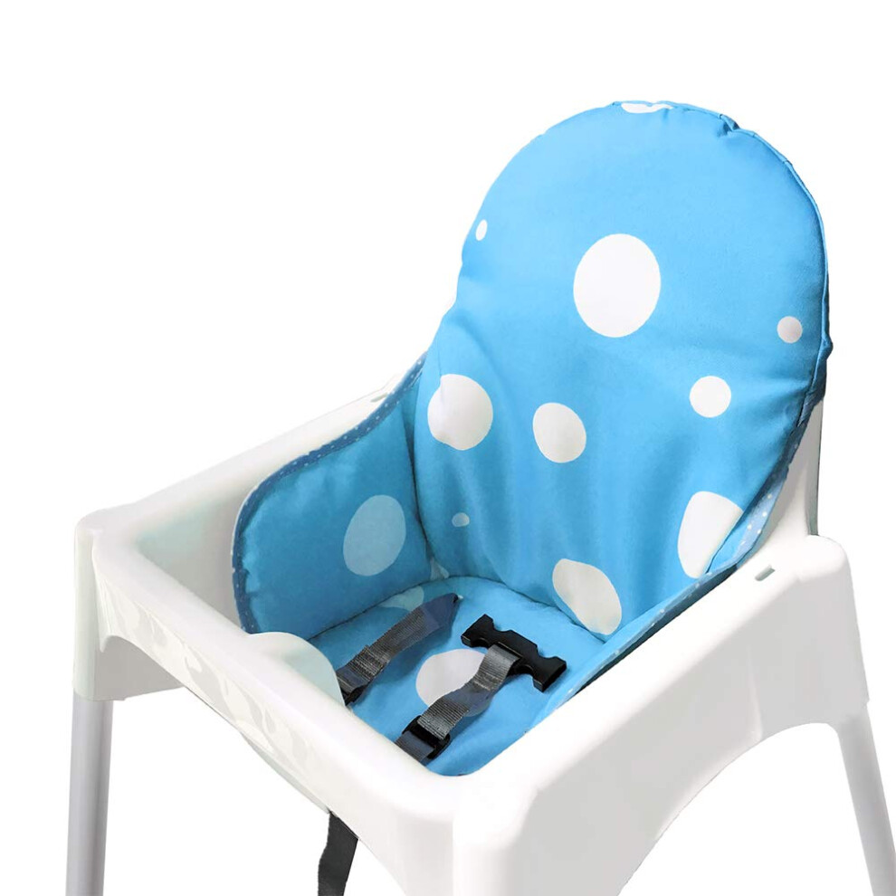 Seat Covers Cushion for Ikea Antilop Highchair,Washable Foldable Baby Highchair Cushion Cotton Padded Insert for Ikea Child Chair (Blue)