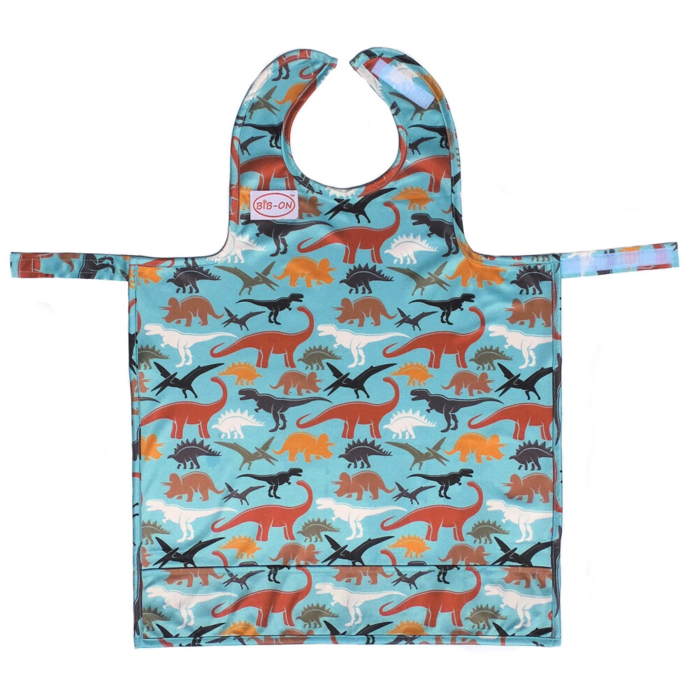 Bib-On , A New, Full-Coverage Bib And Apron Combination For Infant, Baby, Toddler Ages 0-4. (Dinosaurs)