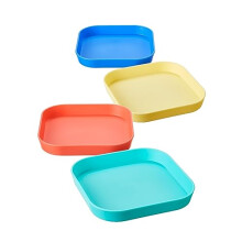 Good Square Meal Toddler Weaning Plates - Durable | Dishwasher Safe | Self-Feeding (Pack of 4)
