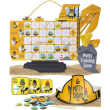 Interactive Tractor-Themed Baby Potty Training Chart Kit - 35 Magnetic Stickers, Board, Instructional Stickers, Crown - Fun Toddler Milestone Tracker
