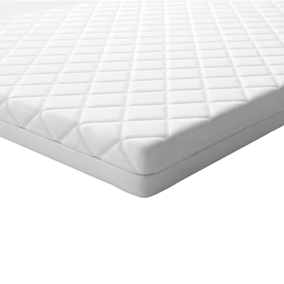 Travel Cot Mattress 95 X 65 X 5Cm - Fully Breathable Removable Anti Allergenic Quilted Cover - Toddler Bedding Nursery Protector Pinkfairy