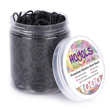 HOYOLS 1/2 Inch Kleine Zwarte Rubberbandjes voor Haar Elastieken Mini Peuter Vlechten Ponytail Houder