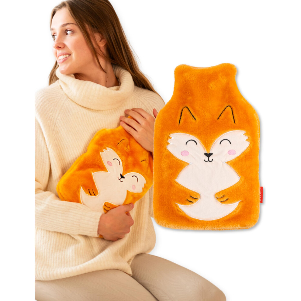 Soxo Plush Hot Water Bottle Cover Hand Warmer Neck Period Back Pain Relief Kids Hot-Water Bottles Fox