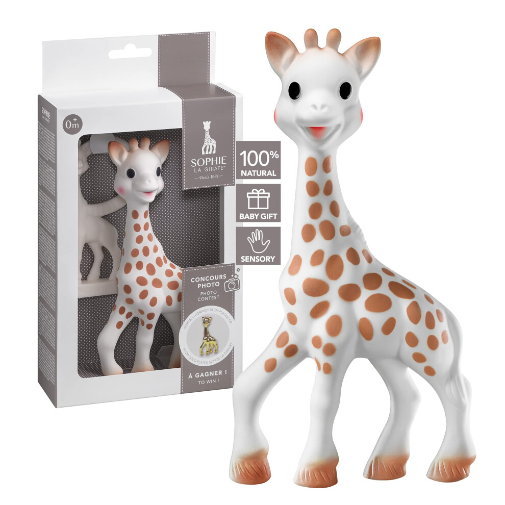 Sophie la Giraffe Baby Competition Award Set Original Baby Teething Toy with Vanilla Teether, 100% Natural Rubber Easy to Grip Baby Teether, Suitable