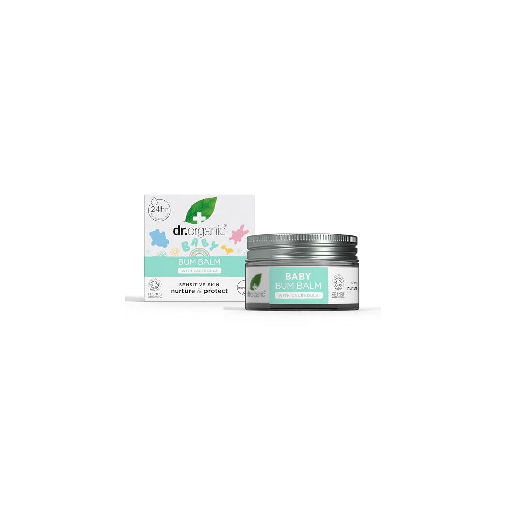 Baby Bum Balm With Calendula, Nappy Rash Sensitive Skin, Lanolin, Natural, Vegan, Dermatologically Tested, Cruelty-Free, Paraben & Sls Free, Cream Dr Organic