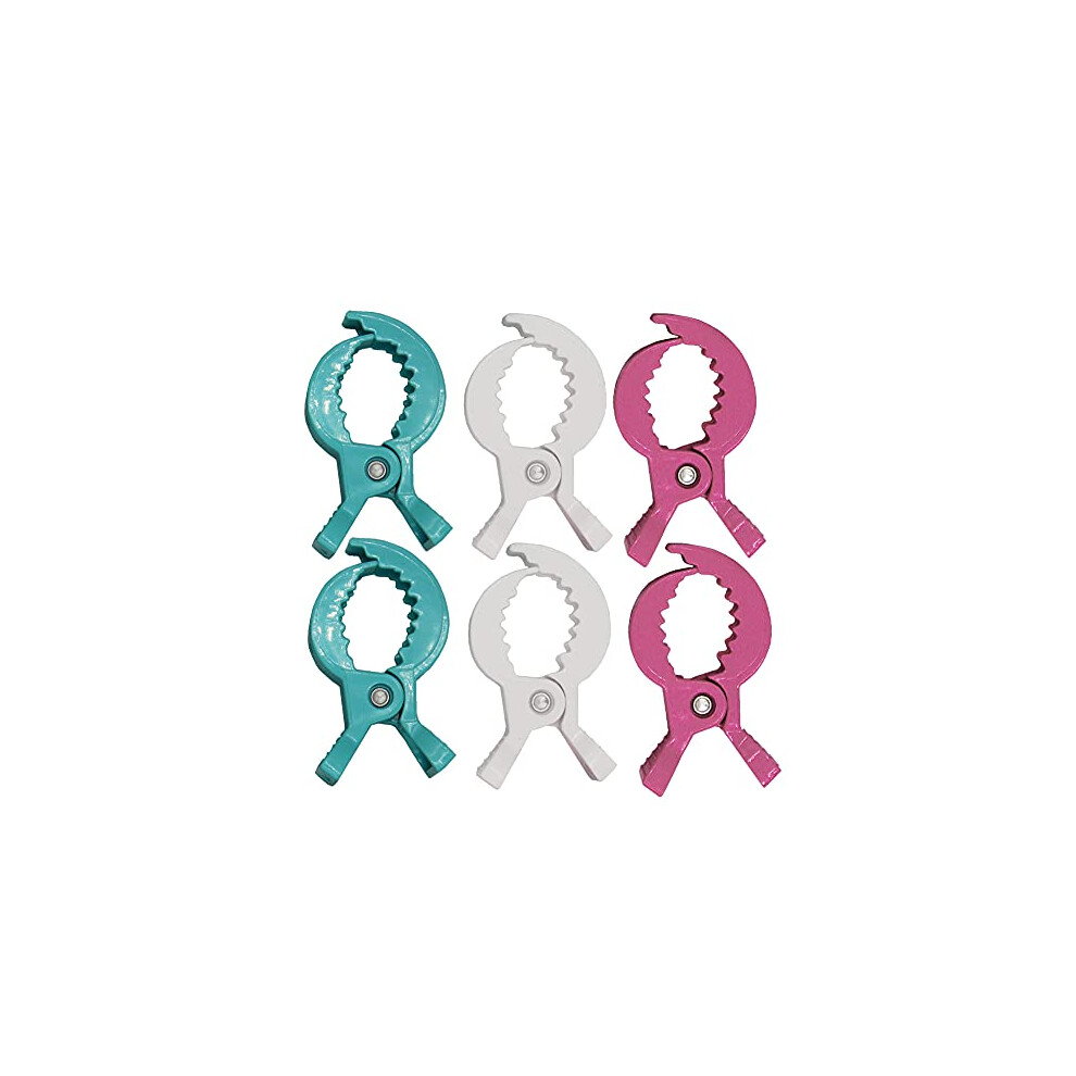 6 Pack Baby Pram Clips, Buggy Clip For Muslin Cloths Towels, Pegs For Pushchair Blankets & Stroller Shades, Universal Clip For Toys To Pram Car Seat Doerspace