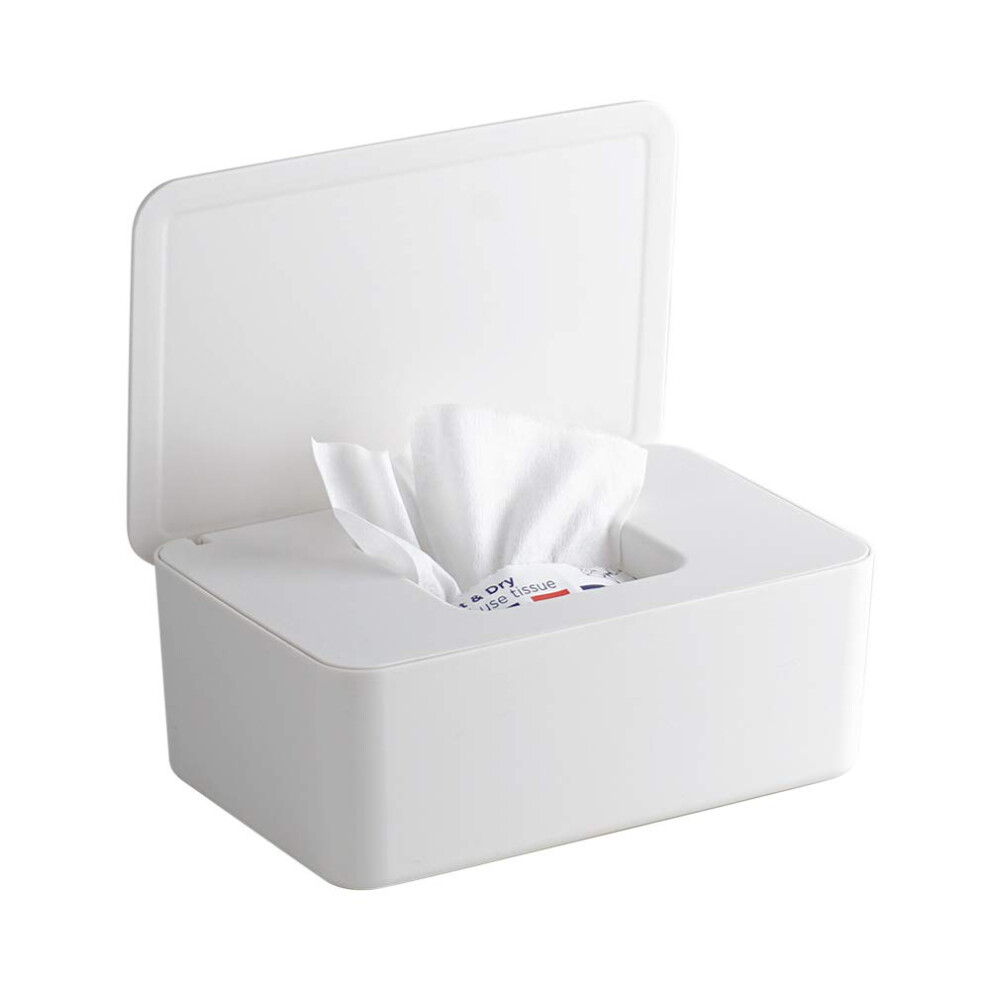 Wet Wipes Dispenser Box, Non-Slip Baby Tissue Storage Box Nappy Wipes Case With Lid For Home Office, … White Gobesty