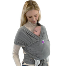 Essential Baby Wrap | Soft Stretch Natural Cotton Material with 2 Hands Free Carrying Positions | UK Hip Healthy Design Ideal Suitable from Birth to