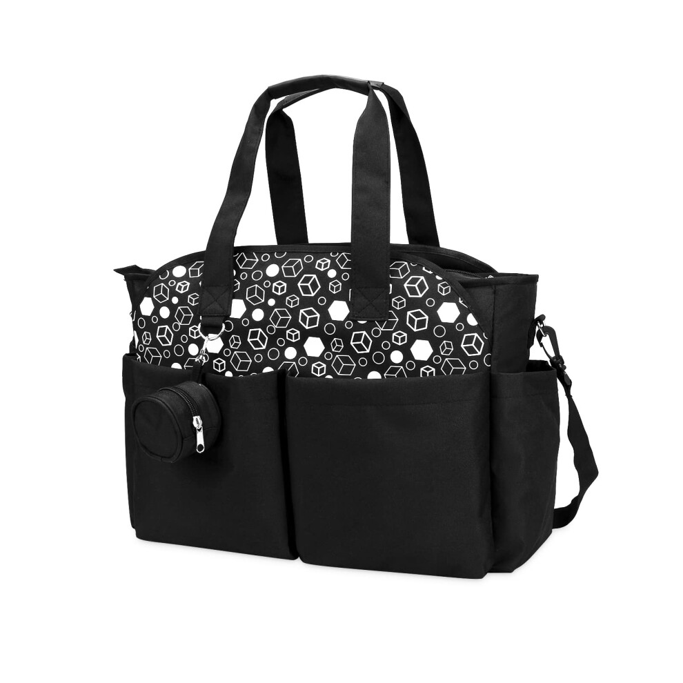 Sonarin Baby Nappy Changing Tote Bag,Multi-Function Waterproof Baby Changing Bag Satchel Messenger Bag Travel Diaper Bag With Pacifier Holder Large Capacity